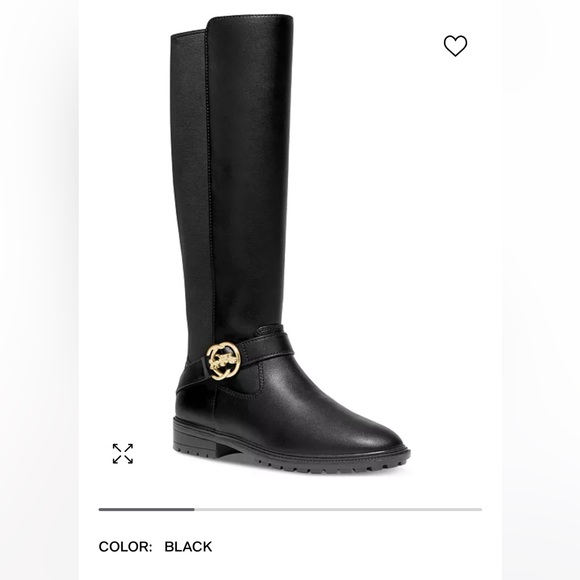 COACH FARRAH LEATHER BOOT - BLACK - 7 - Picture 2 of 8